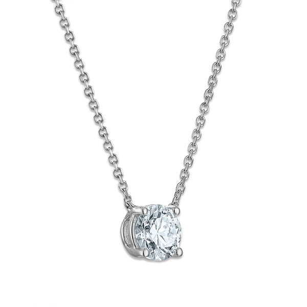 Signature EcoLove 1 CT Lab Grown Diamond Solitaire Necklace in 14KT White Gold