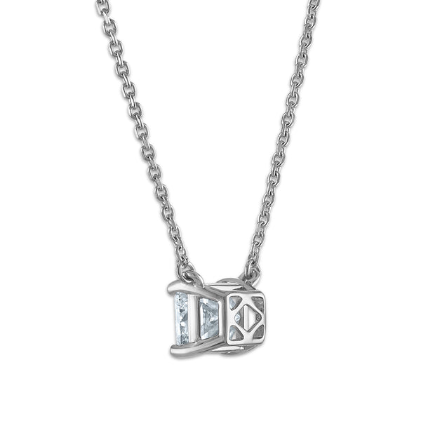 Signature EcoLove 1 CT Radiant Cut Lab Grown Diamond Solitaire Necklace in 14KT White Gold