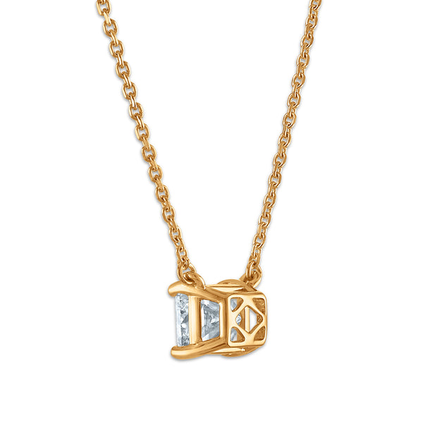 Signature EcoLove 1 CT Radiant Cut Lab Grown Diamond Solitaire Necklace in 14KT Yellow Gold
