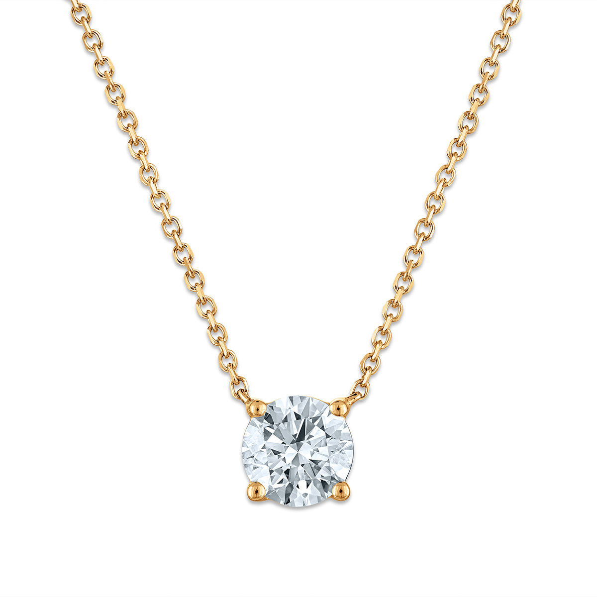 Signature EcoLove 1 CT Round Lab Grown Diamond Solitaire Necklace in 14KT Yellow Gold