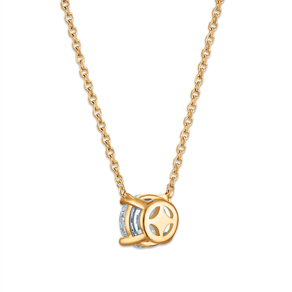 Signature EcoLove 1 CT Round Lab Grown Diamond Solitaire Necklace in 14KT Yellow Gold
