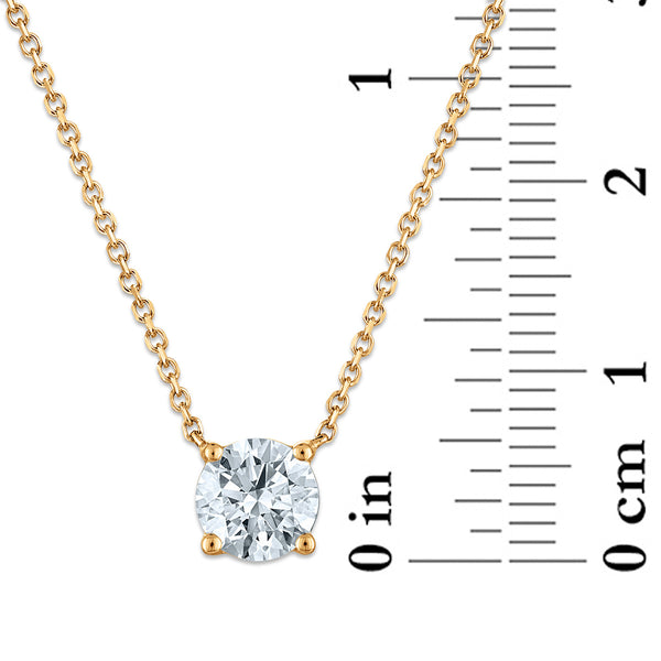 Signature EcoLove 1 CT Round Lab Grown Diamond Solitaire Necklace in 14KT Yellow Gold