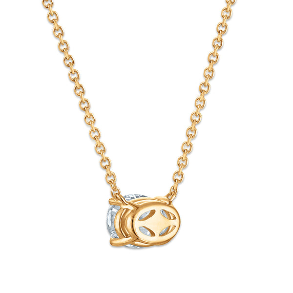 Signature EcoLove 1 CT Oval Lab Grown Diamond Solitaire Necklace in 14KT Yellow Gold