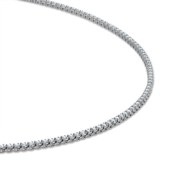 White Diamond Tennis Necklace in 14KT Gold