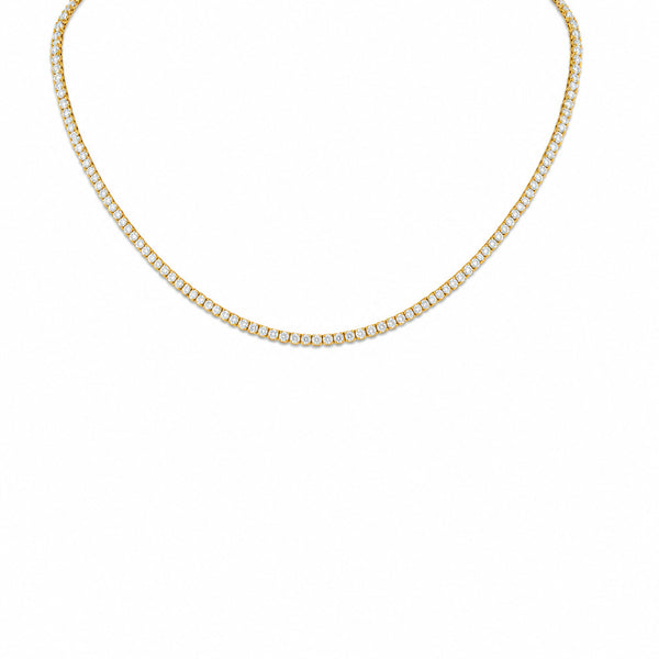 White Diamond Tennis Necklace in 14KT Gold