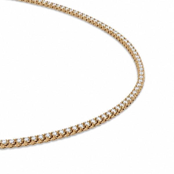 White Diamond Tennis Necklace in 14KT Gold