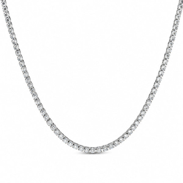 White Diamond Tennis Necklace in 14KT Gold