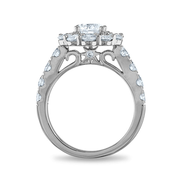 Signature EcoLove Diamond Dreams 5 CTW Lab Grown Diamond Halo Bridal Set Ring in 14KT White Gold