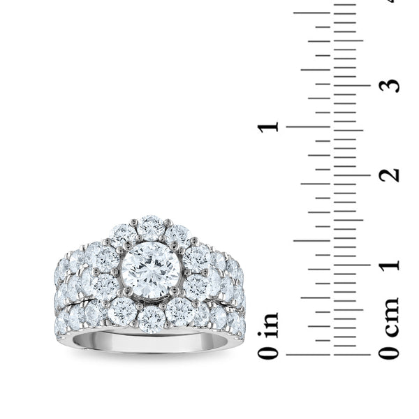 Signature EcoLove Diamond Dreams 5 CTW Lab Grown Diamond Halo Bridal Set Ring in 14KT White Gold