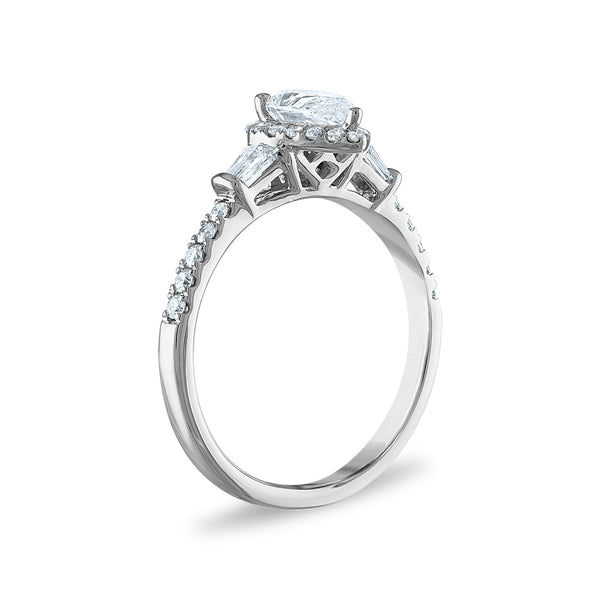 Signature EcoLove 1 1/2 CTW Lab Grown Diamond Halo Bridal Set in 14KT White Gold