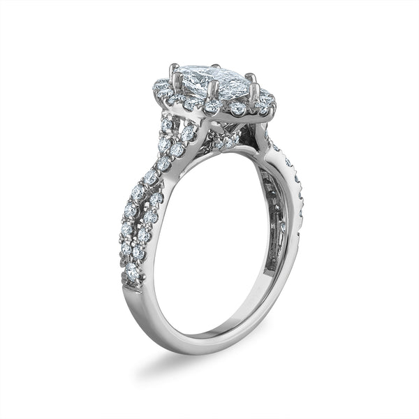 Signature EcoLove 2 CTW Lab Grown Diamond Halo Bridal Set in 14KT White Gold