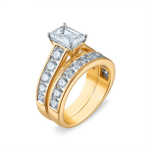 Signature EcoLove Diamond Dreams 4 CTW Lab Grown Diamond Bridal Set in 14KT Yellow Gold