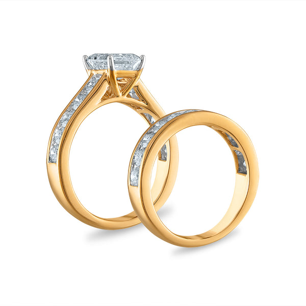 Signature EcoLove Diamond Dreams 4 CTW Lab Grown Diamond Bridal Set in 14KT Yellow Gold