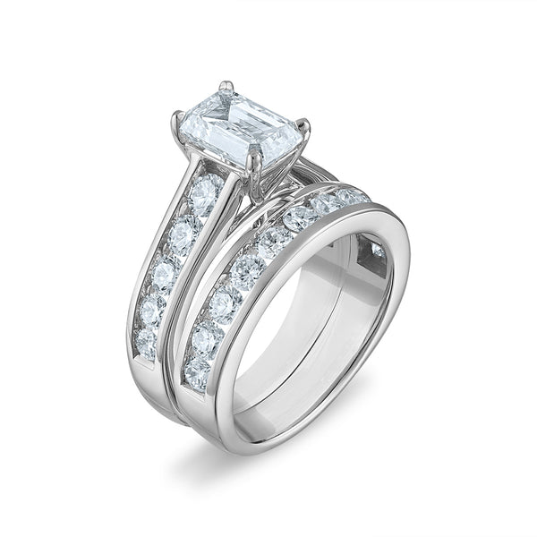 Signature EcoLove Diamond Dreams 4 CTW Lab Grown Diamond Bridal Set in 14KT White Gold
