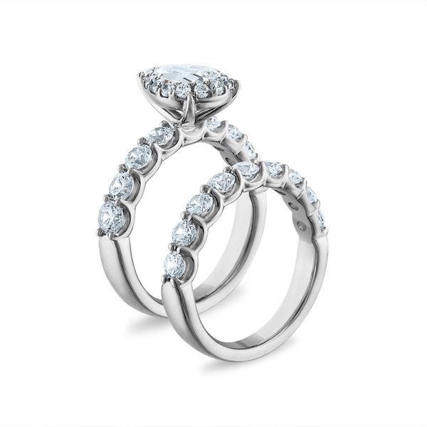 Signature EcoLove 3-1/2 CTW Lab Grown Diamond Halo Pear Shaped Wedding Set in 14KT White Gold