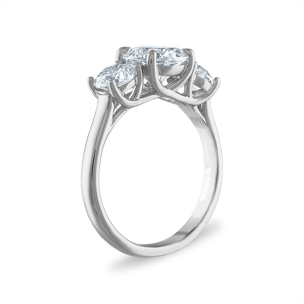 Signature EcoLove Diamond Dreams 3 CTW Lab Grown Diamond Three Stone Ring in 14KT White Gold
