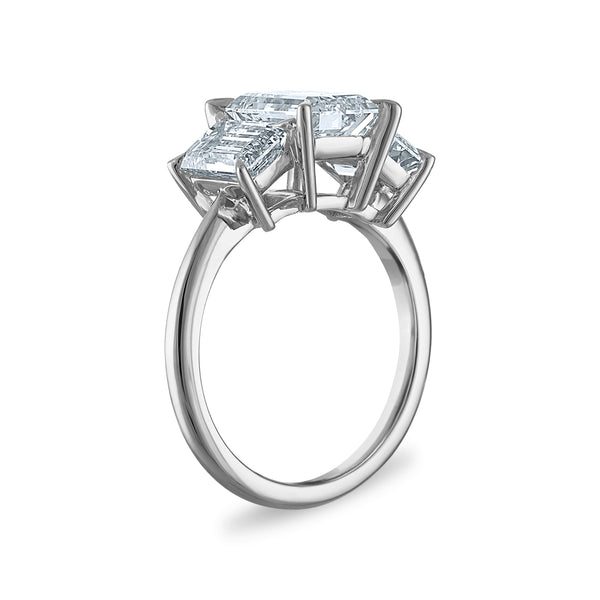 White Diamond Three Stone Ring in 14KT Gold