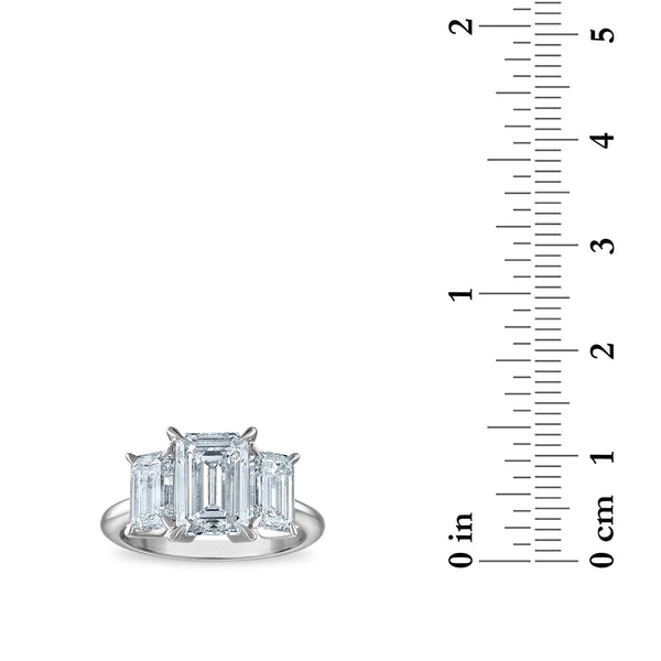 White Diamond Three Stone Ring in 14KT Gold