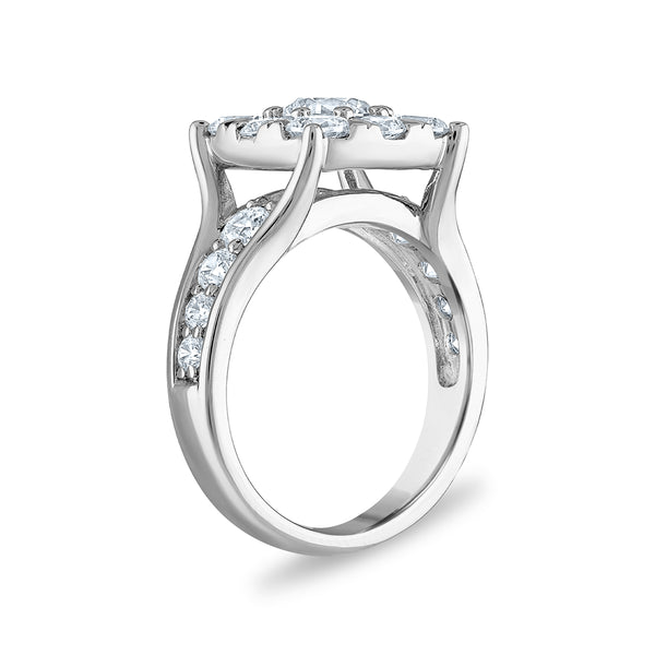 Signature EcoLove 2 1/2 CTW Lab Grown Diamond Cluster Engagement Ring in 14KT White Gold