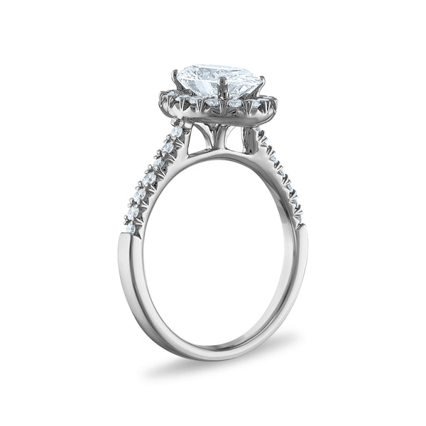 White Diamond Halo Ring in 14KT Gold