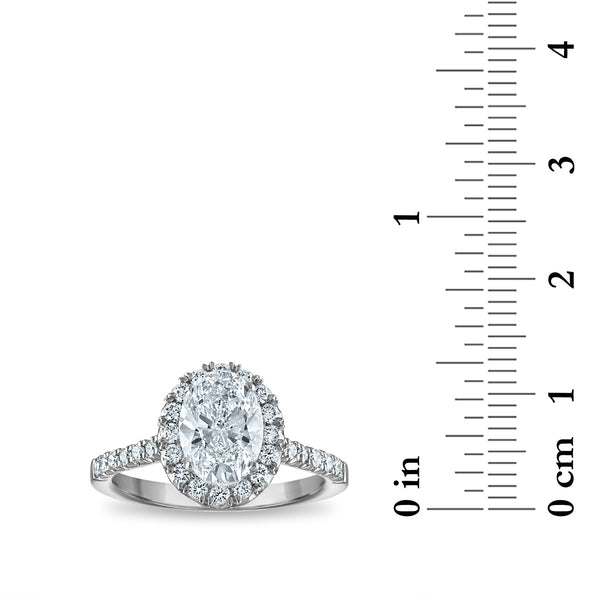 White Diamond Halo Ring in 14KT Gold