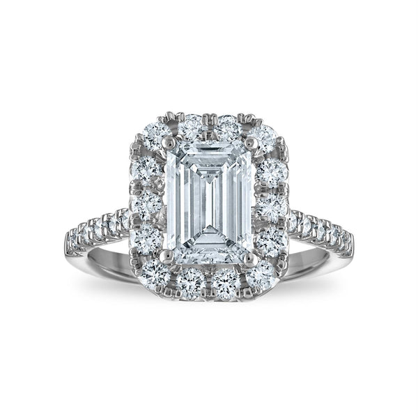 White Diamond Halo Ring in 14KT Gold