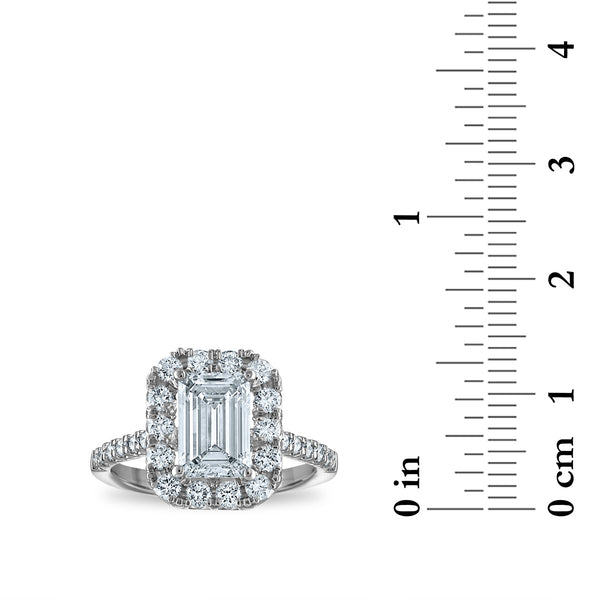 White Diamond Halo Ring in 14KT Gold