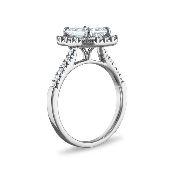 White Diamond Halo Ring in 14KT Gold