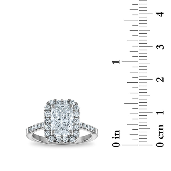 White Diamond Halo Ring in 14KT Gold