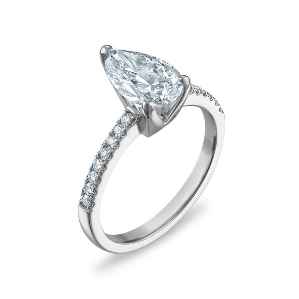 White Diamond Solitaire Ring in 14KT Gold