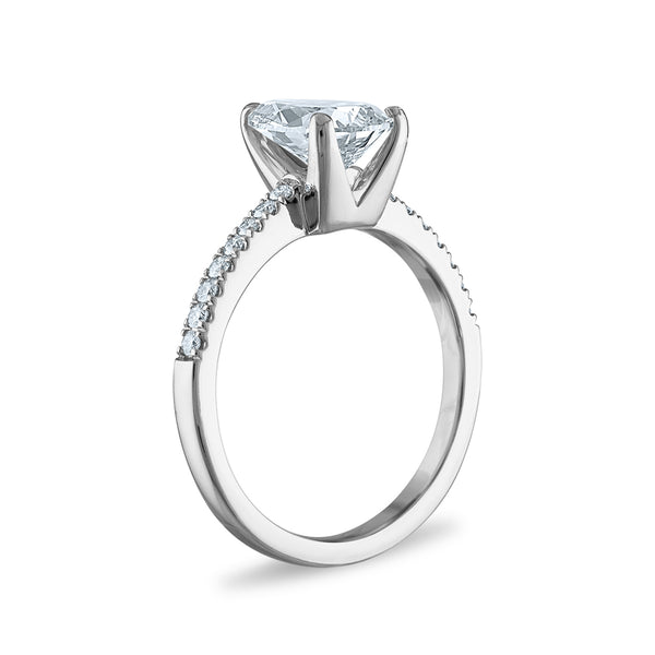 White Diamond Solitaire Ring in 14KT Gold