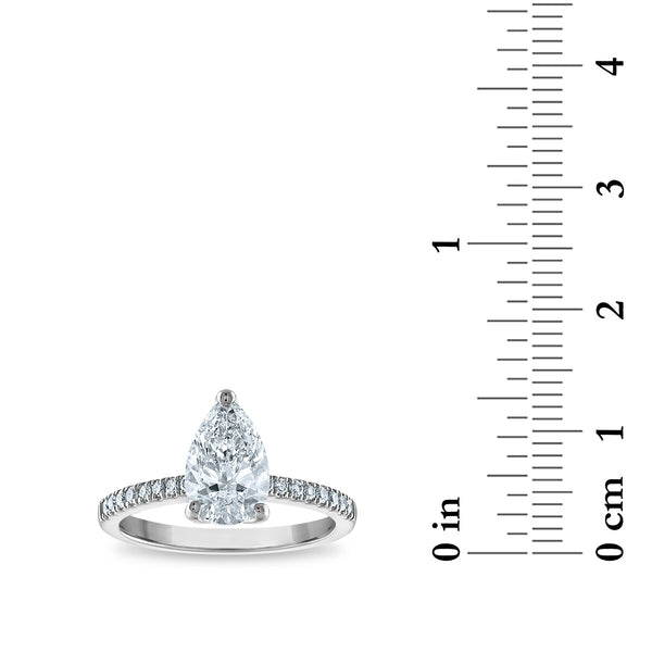 White Diamond Solitaire Ring in 14KT Gold