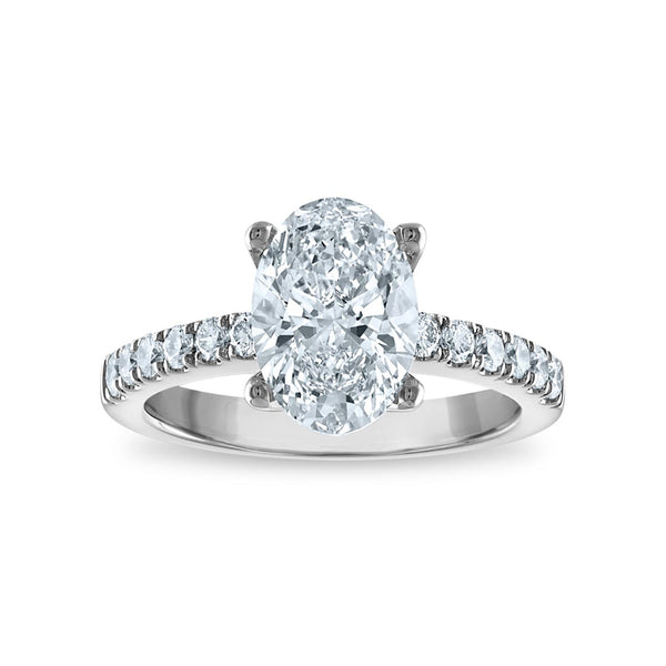 White Diamond Solitaire Ring in 14KT Gold