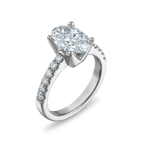 White Diamond Solitaire Ring in 14KT Gold