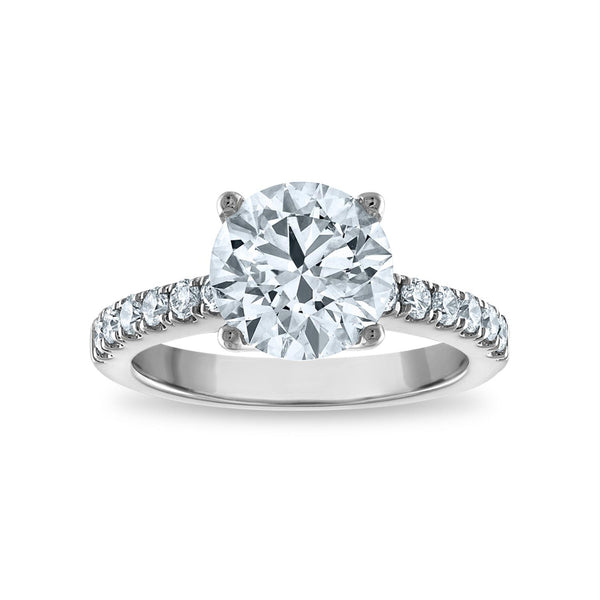 White Diamond Solitaire Ring in 14KT Gold