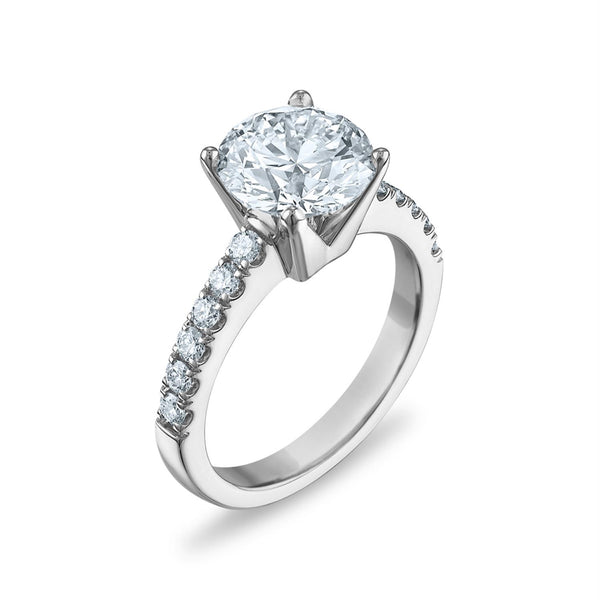 White Diamond Solitaire Ring in 14KT Gold