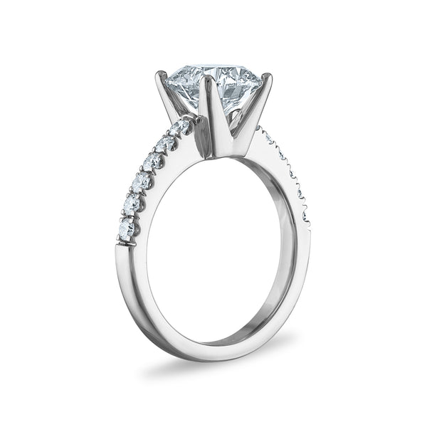 White Diamond Solitaire Ring in 14KT Gold
