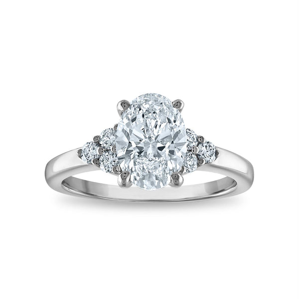 White Diamond Engagement Ring in 14KT Gold