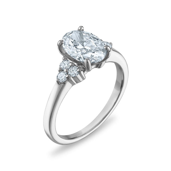 White Diamond Engagement Ring in 14KT Gold
