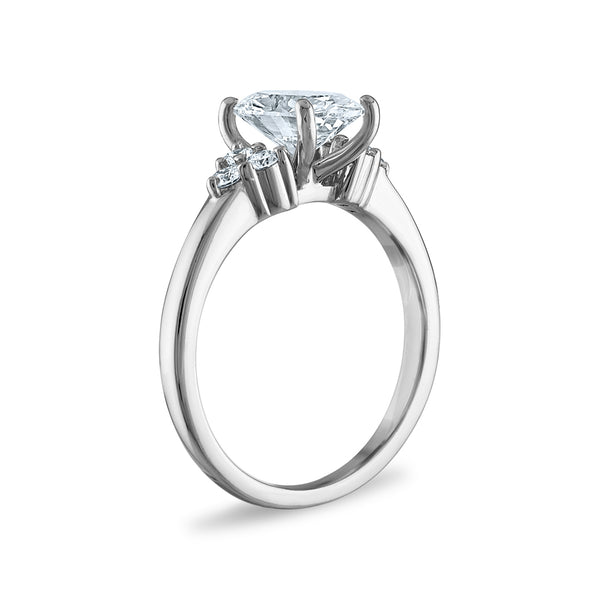White Diamond Engagement Ring in 14KT Gold