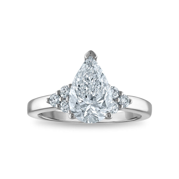 White Diamond Engagement Ring in 14KT Gold