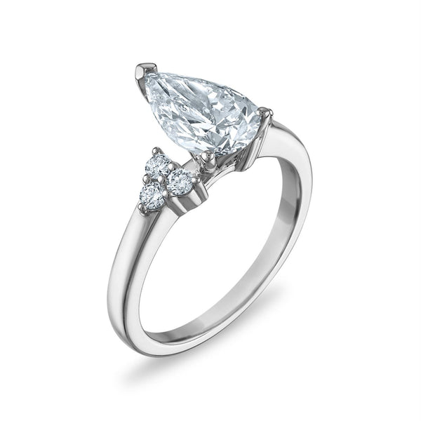 White Diamond Engagement Ring in 14KT Gold