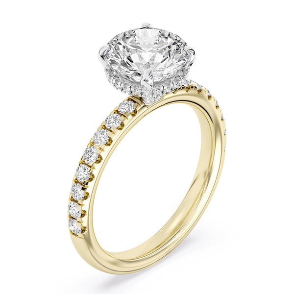 Signature EcoLove Diamond Dreams 3-3/4 CTW 100 Facet Centurion Lab Grown Diamond Bridal Set in 18KT Yellow Gold