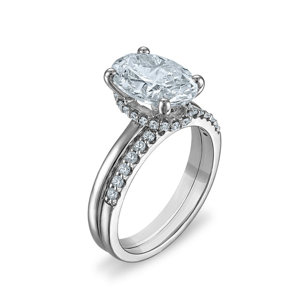 White Diamond Bridal Ring in 14KT Gold