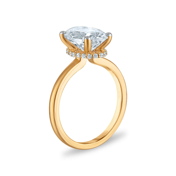 White Diamond Bridal Ring in 14KT Gold