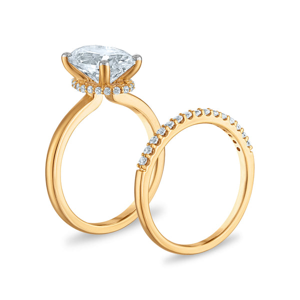 White Diamond Bridal Ring in 14KT Gold
