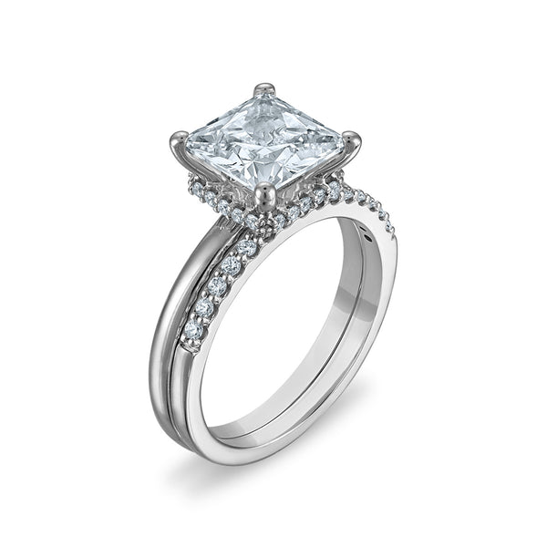 White Diamond Bridal Ring in 14KT Gold