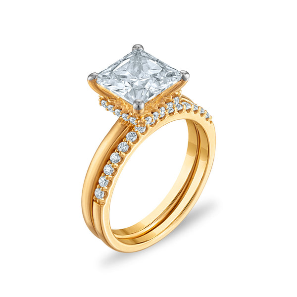 White Diamond Bridal Ring in 14KT Gold