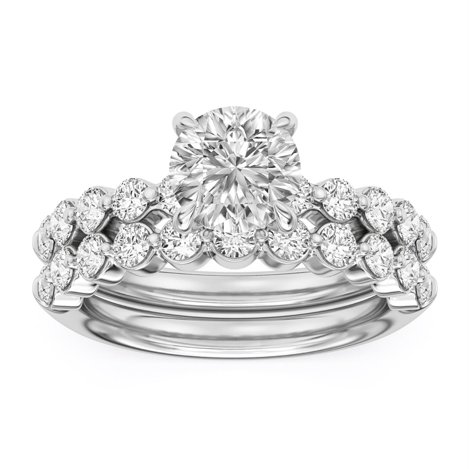 Signature EcoLove 2-3/4 CTW 100 Facet Centurion Lab Grown Diamond Bridal Set in Platinum