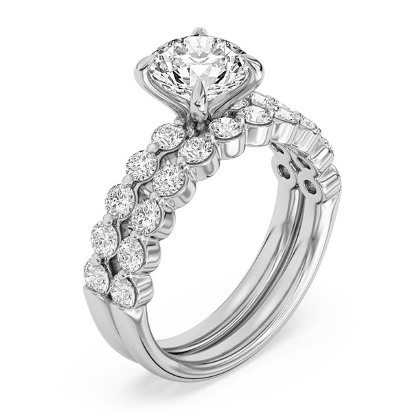 Signature EcoLove 2-3/4 CTW 100 Facet Centurion Lab Grown Diamond Bridal Set in Platinum